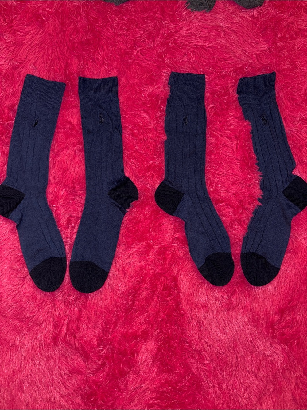 Polo by Ralph Lauren Navy Dress Socks with Black Heel & Toe